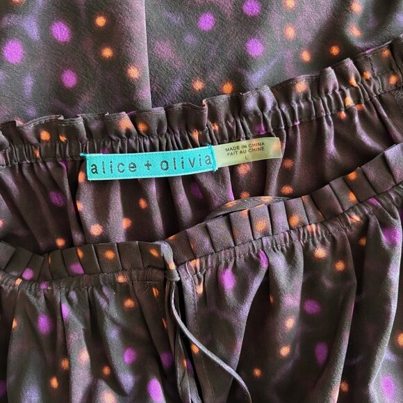 Alice + Olivia silk blouse silk shirt silk top purple - Picture 8 of 9